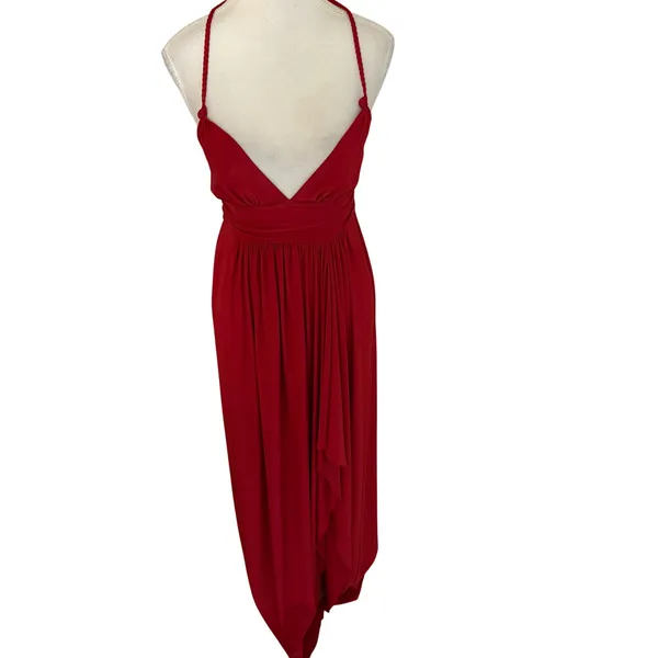MISA LOS ANGELES Ever Maxi Dress‎ Red Halter Size Small - Image 2