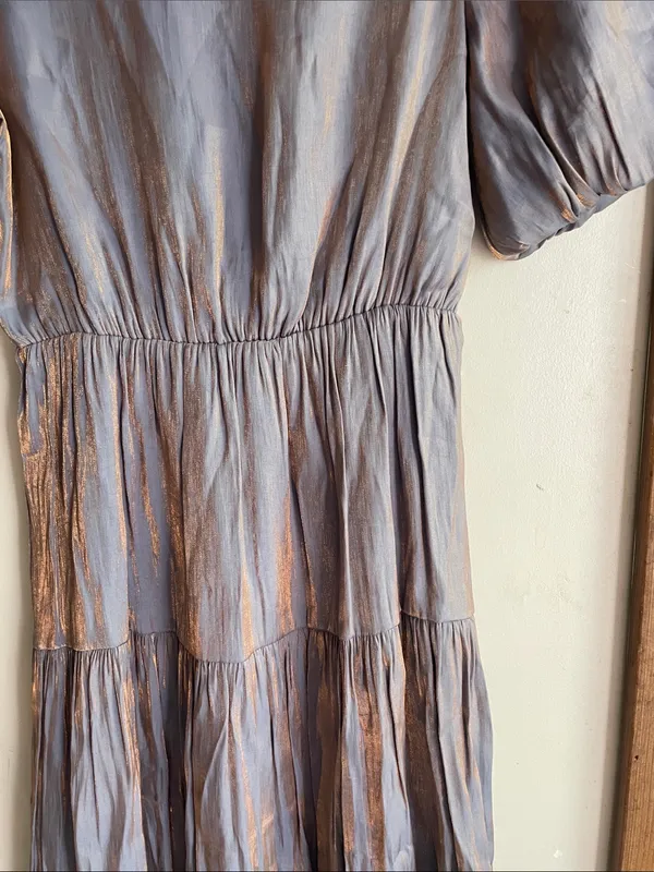 Jessakae Francis Metallic Flute Midi Dress - Image 9