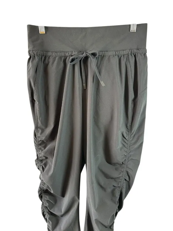 Athleta Black Attitude Jogger Pants Ruched Lightweight Athleisure Size 4 - Image 3