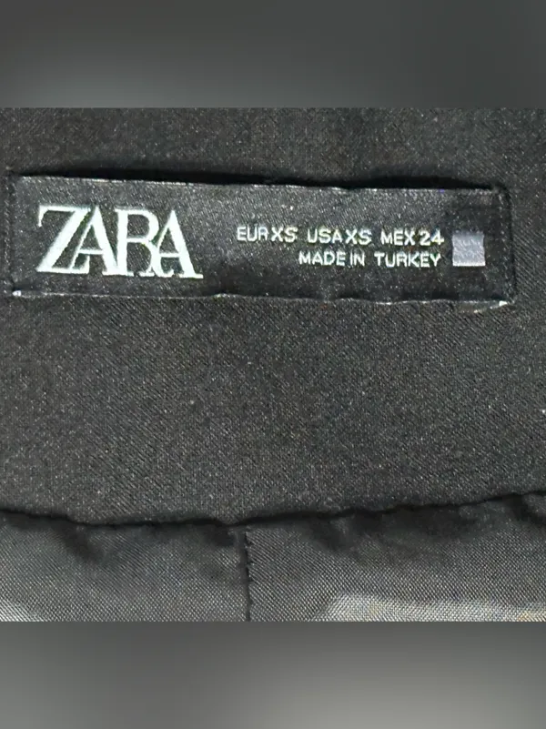 ZARA Black Sleeveless Tailored Blazer Vest XS - Image 5