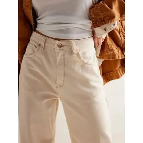 Free People We The Free Tinsley‎ Baggy Mid Rise Straight Leg Jeans Cream 33 NWOT - Image 3