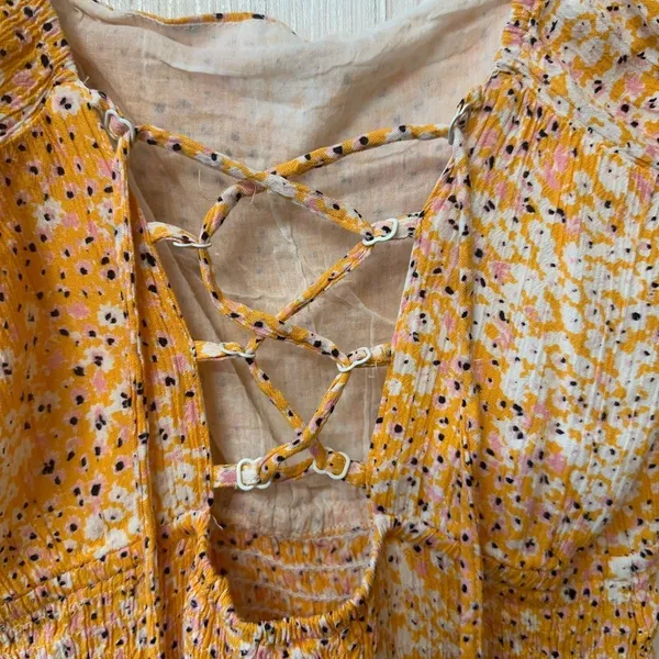 Sim and Sam Orange Square Neck‎ Mini Dress size medium - Image 2
