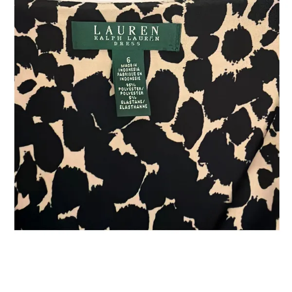 Lauren Ralph Lauren Leopard Animal Print V Neck Mini Wrap Dress Size 6 - Image 4