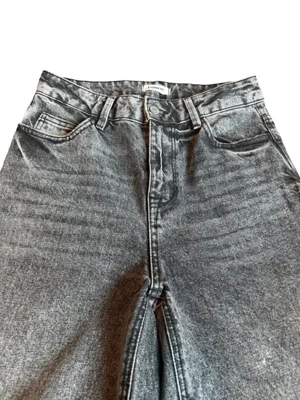 Pimkie Washed Black Denim Wide Leg Jeans High Waisted Classic Size 34 0-2 Womens - Image 2