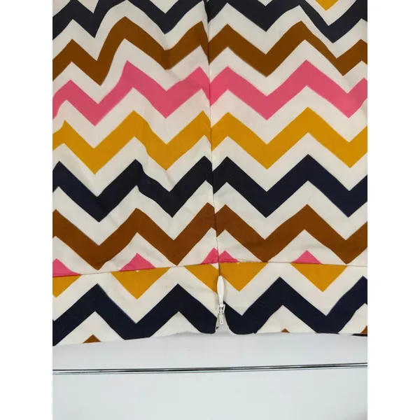 Boden Womens Size 20 Multicolor Chevron Zigzag Cotton‎ Mini Skirt With Pockets - Image 5