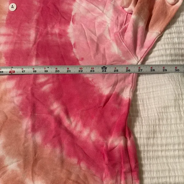 Sundry Marlyn French Terry Knit Hoodie - NWT - Size 4 (XL) Pink Tie Dye - Image 11