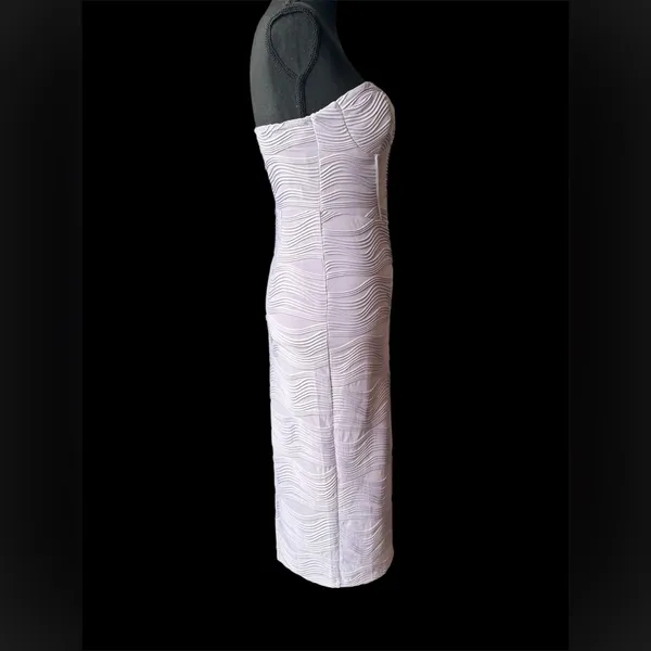 Hello Molly Strapless Textured light lavender bodycon Dress NWT 6 - Image 5