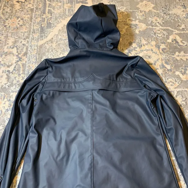 Hunter Original Women's Hooded Waterproof Rain Coat Navy XS (Flawed) - Image 5