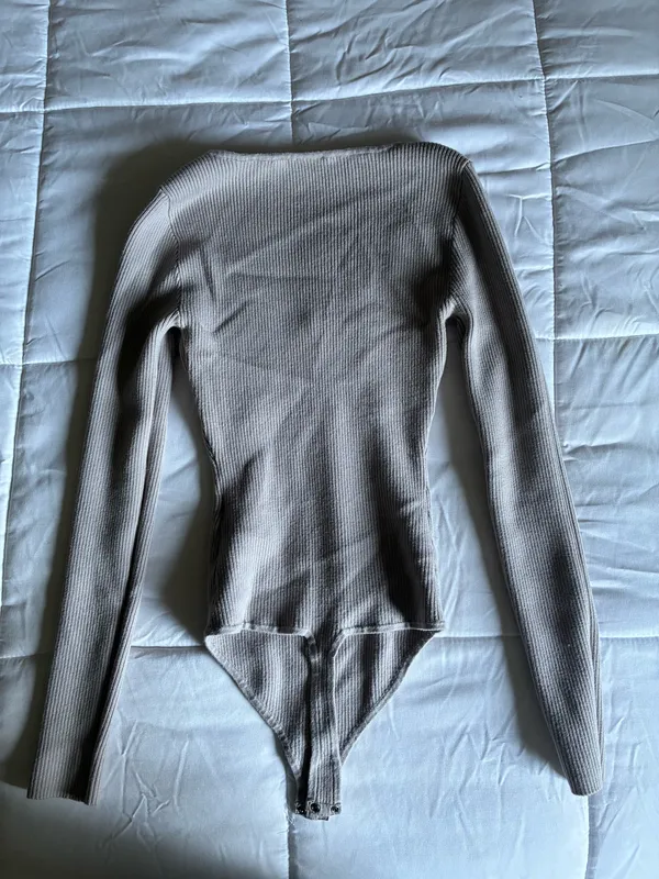 Abercrombie taupe sweetheart sweater bodysuit - Image 5
