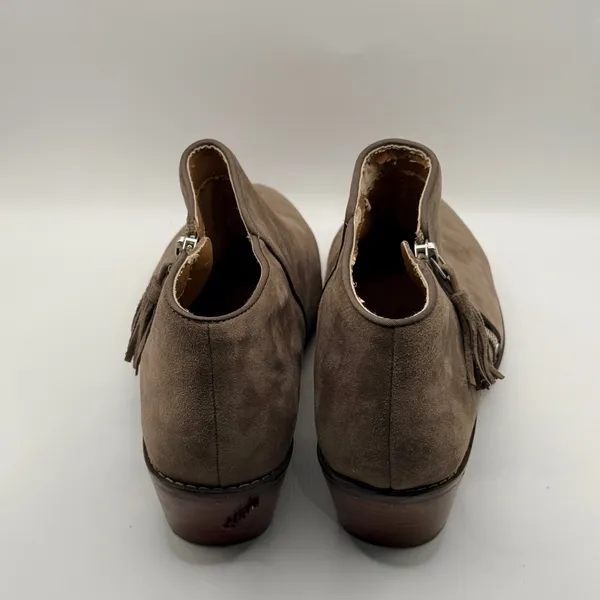 Vionic Serena Suede Ankle Boots Taupe Brown Tassel Zip Orthotic Booties 8.5 - Image 2