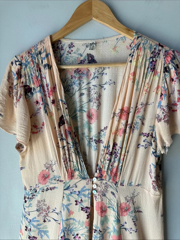 Free People Boho Floral Kimono Deevine Robe Dress - Image 3