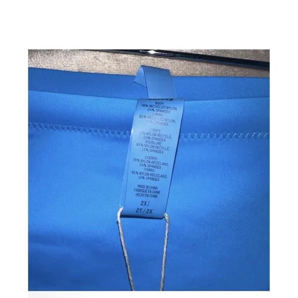 Skims Mini Skirt Womens Sz 2X Turquoise Nylon Stretch Pull On Swim Summer Spring - Image 2