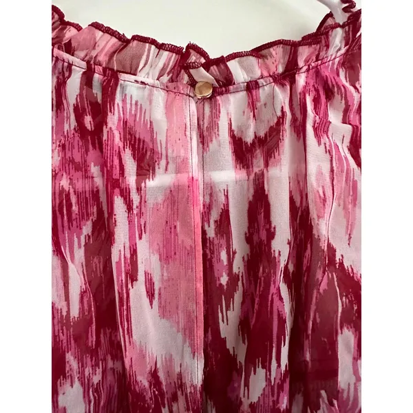 Julia Jordan Ikat Print Tiered Midi Dress Pink Size 14 NWT - Image 6