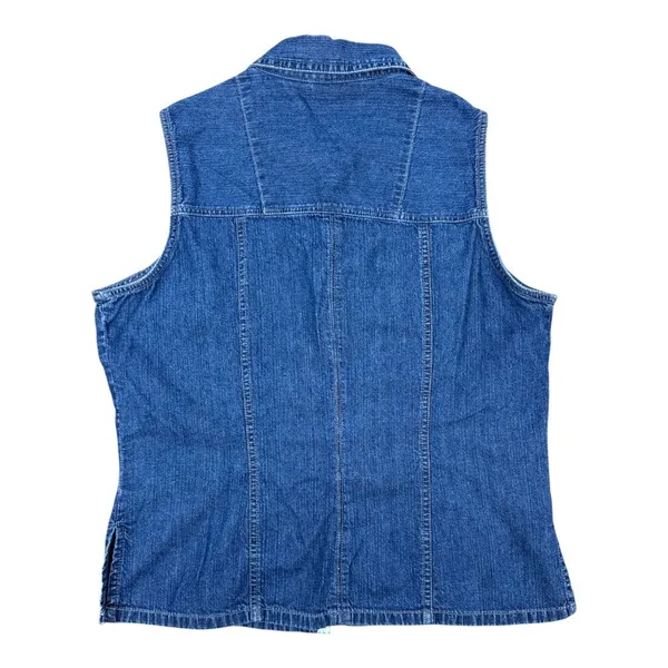 Bill Blass Jeans Womens Vintage Denim Sleeveless Western Shirt Blue Medium M - Image 6