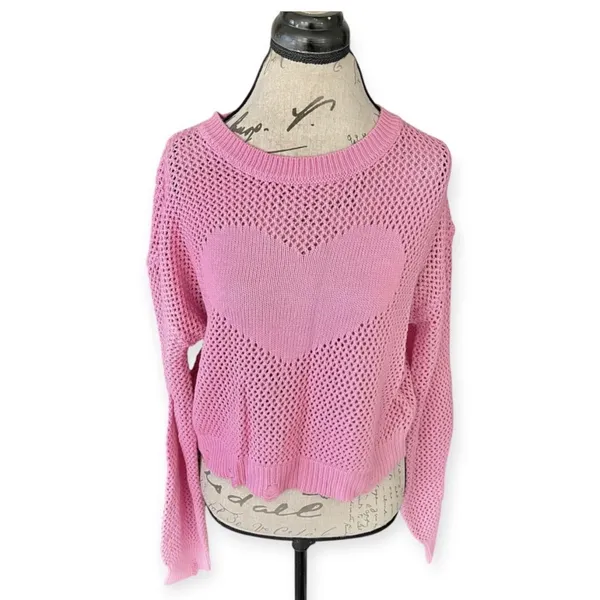 Almost Famous Sweater Pink Sz XL Long Sleeve - Image 2