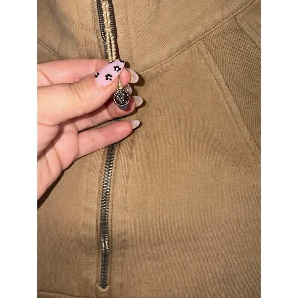 Lululemon Scuba Oversized Funnel-Neck Half Zip Filbert Tan Small - Image 4
