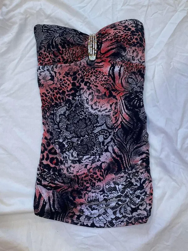 y2k strapless top Black Size 8 - Image 2