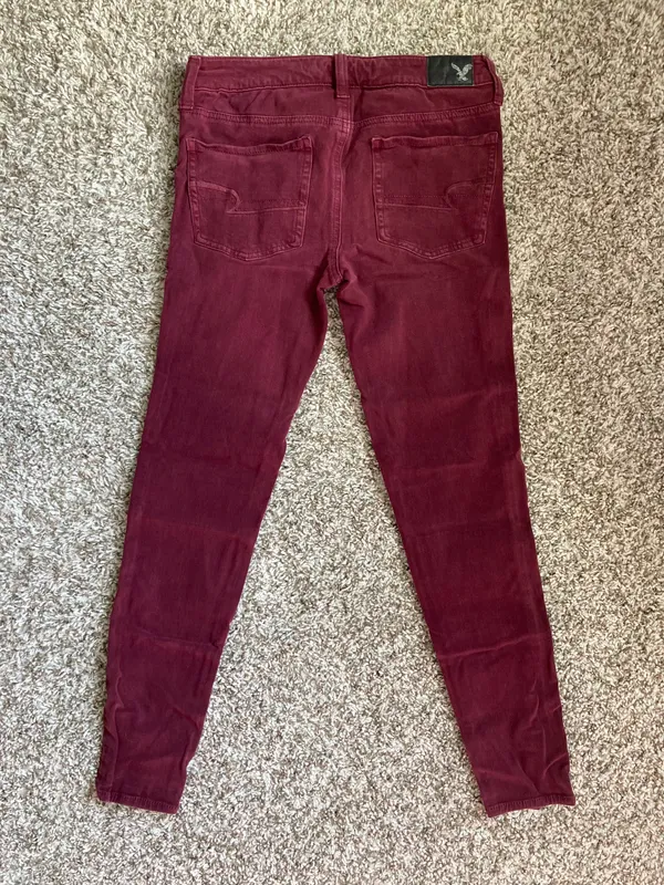 Maroon Red Super Super Stretch Jeggings - Image 2