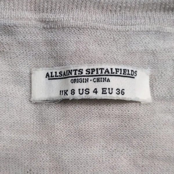 Allsaints Spitalfields Beige Asymmetrical Hem Merino Wool Sweater Dress 4 - Image 9