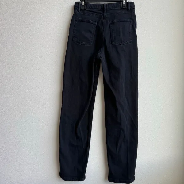 Aritzia Wilfred Size 0 / XS The Melina Jeans Straight Solid Wash Black Gray - Image 6