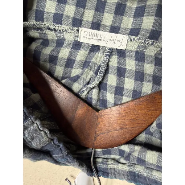 CP Shades x Free People Abbie Plaid Hooded Pullover TOp size M Blue Sage - Image 3