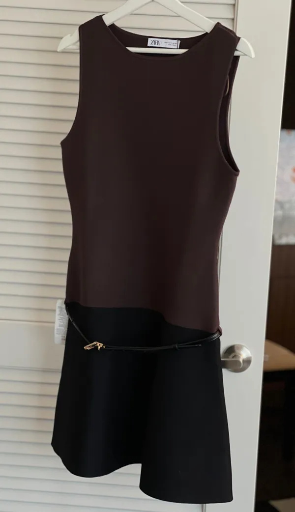 Belted Knit Mini Dress - Image 4