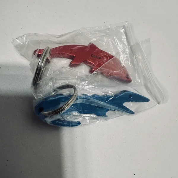 2 New Florida Keychains Aluminum Alligator & Dolphin Bottle Opener Key Ring - Image 2