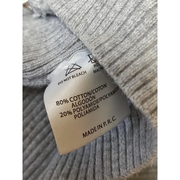 Brandy Melville Women's Gray Ribbed Knit Full Zip Crop Hoodie Sweatshirt Top S - Image 6