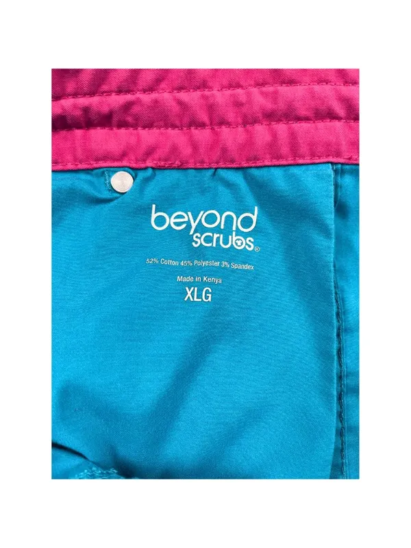 Beyond Scrubs XLG Teal Blue Cargo Scrub Pants Stretch Medical Uniform - Image 3
