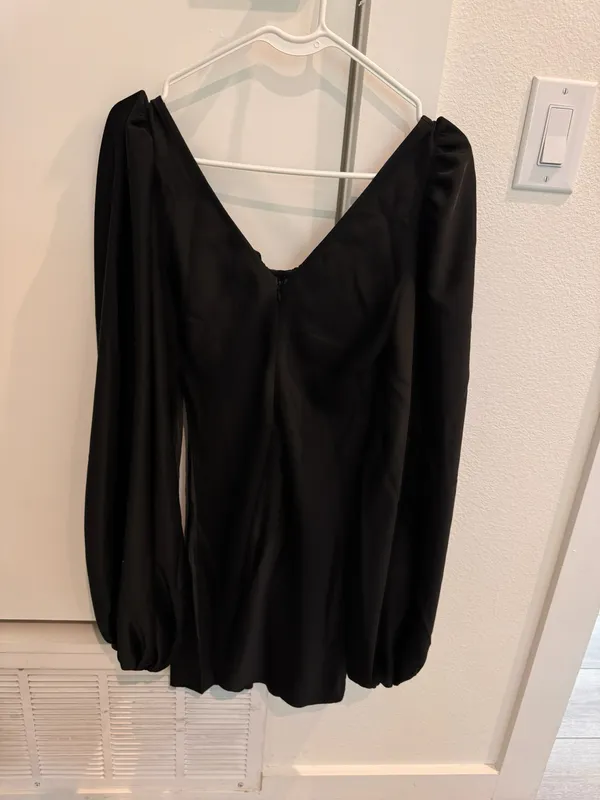 Princess Polly Jagger Stone Black Liv Balloon Sleeve Mini Dress - Image 6