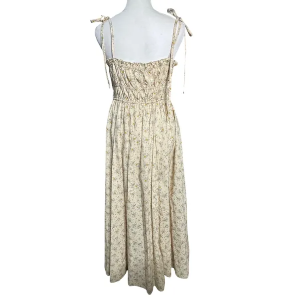 In Loom Floral Smocked Maxi Dress Tie Strap Cottagecore Tuckerknuck Style S - Image 4
