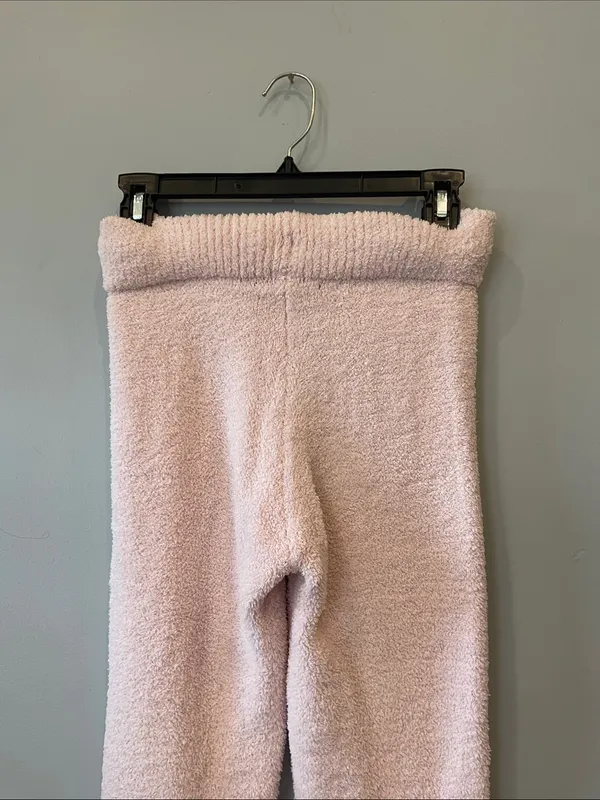 Warm comfy pink lounge pants with grey bow tie - Image 3
