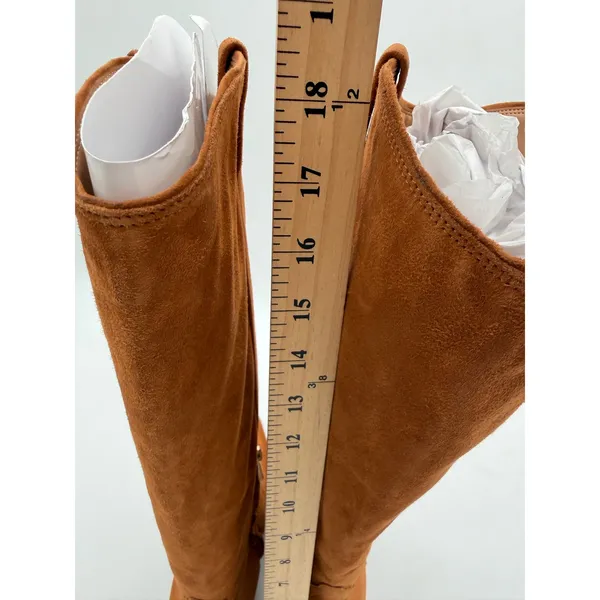 Sam Edelman Wyatt KneeHigh Frontier Brown Suede 8 WideCalf Cowgirl Western Boots - Image 6