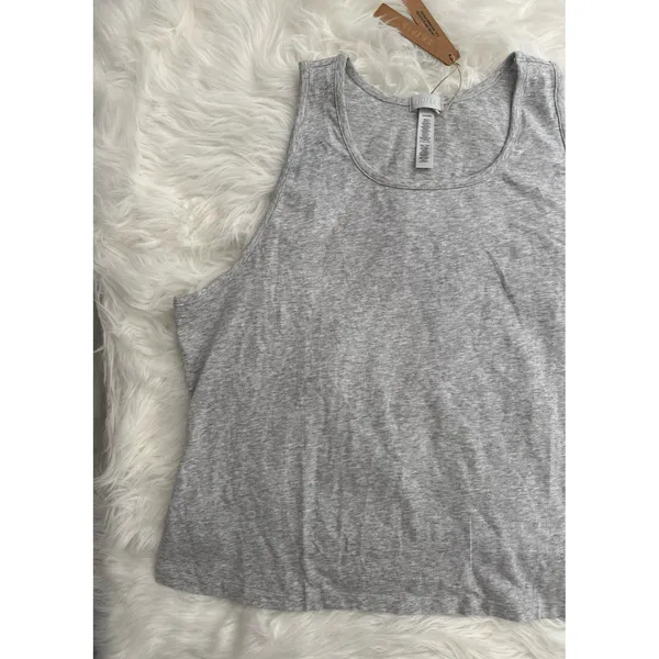 Skims Boyfriend Long Tank Light Heather Grey Size 4X - Image 4
