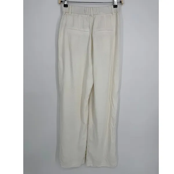 Abercrombie & Fitch Sloane Tailored Pant 27 Cream Linen Blend Quiet Luxury - Image 9