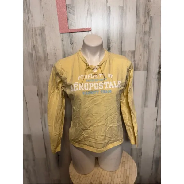 Aeropostal yellow long sleeve top - Image 4