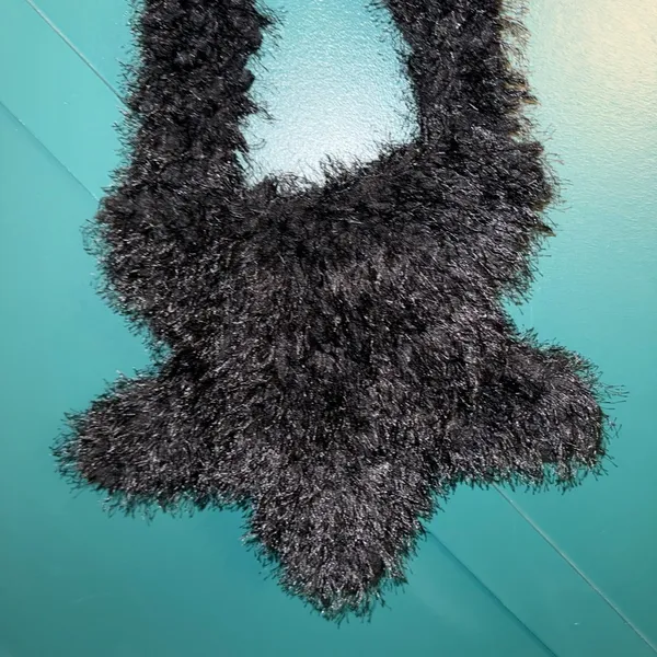 Fuzzy Black Shoulder Bag - Women's Plush Crossbody - Image 3