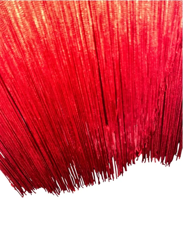 Vintage Fringe Asymmetric Midi Dress Mock Neck Wrap Gathered cocktail dress - Image 10