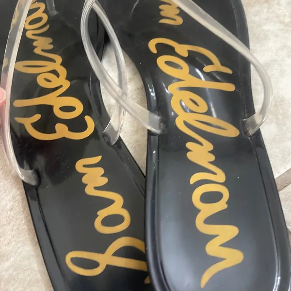 Sam Edelman Gekko Black Clear Jelly Thong Sandals Womens 10 Flat Summer Beach - Image 6