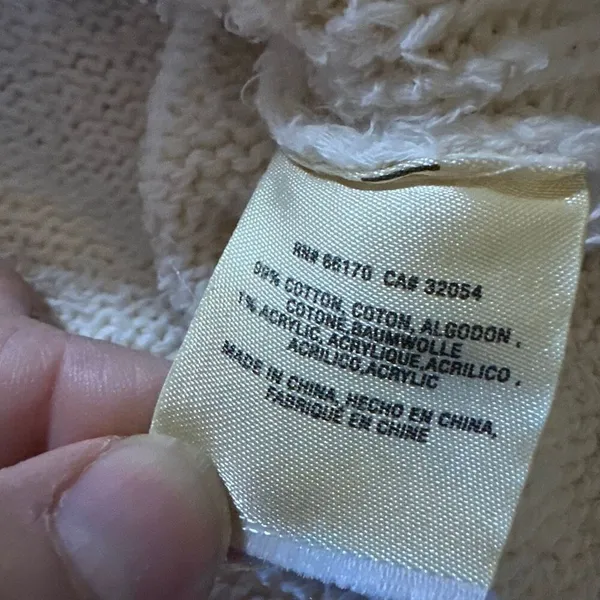 Anthropologie oversized ivory sweater with hood medium - Image 3