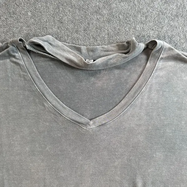 Jodifl Cutout Choker Tee Shirt Women Medium Gray High Low Dolman Sleeve Distress - Image 3