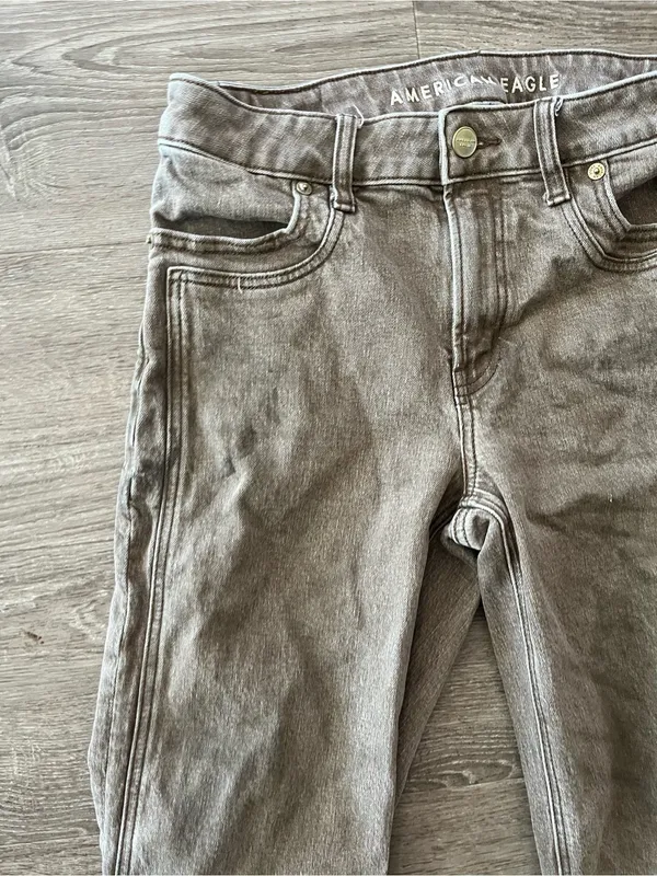 American Eagle Stovepipe Jeans Womens 2 Brown Taupe High Rise Straight Stretch - Image 6