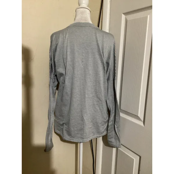 Nike Running Dri-FIT Long Sleeve Shirt Gray Thumbhole Performance Top Womens M - Image 5