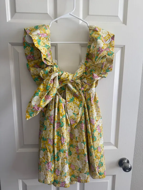 For Love & Lemons Mini Dress Floral Yellow - Image 3