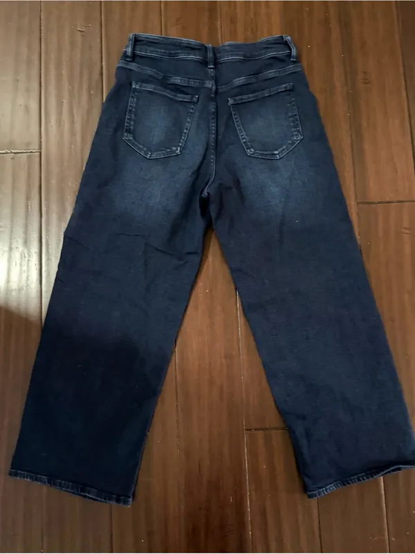 Quince Bella Stretch Patch Pocket Wide Leg Jeep Sea Blue Women’s Jeans 29x26 - Image 2