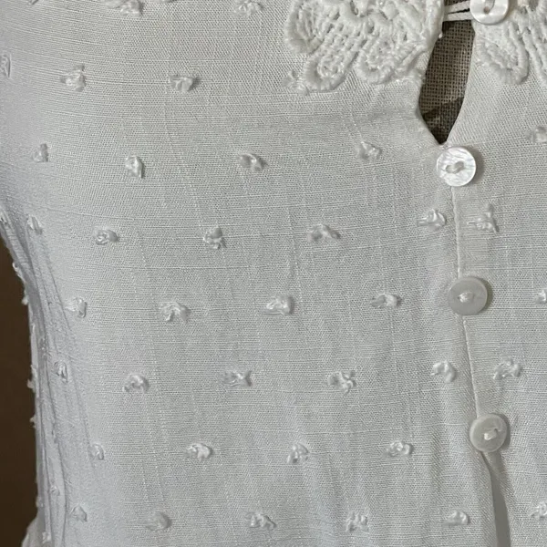 Urban Romantics Womens Blouse Tank Sz Small White Tiered Sleeveless Cottagecore - Image 7