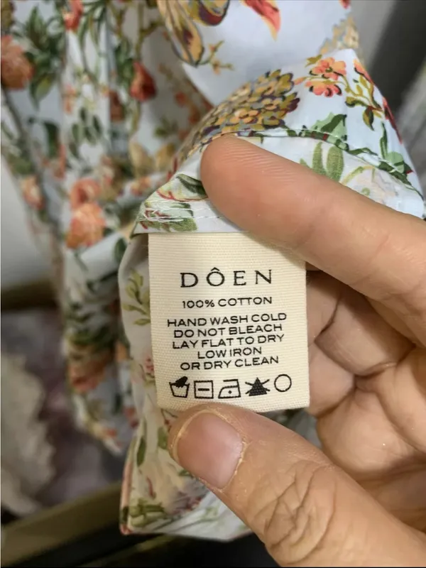 Doen Blue Leanne Floral-Print Cotton Midi Dress, S - Image 7