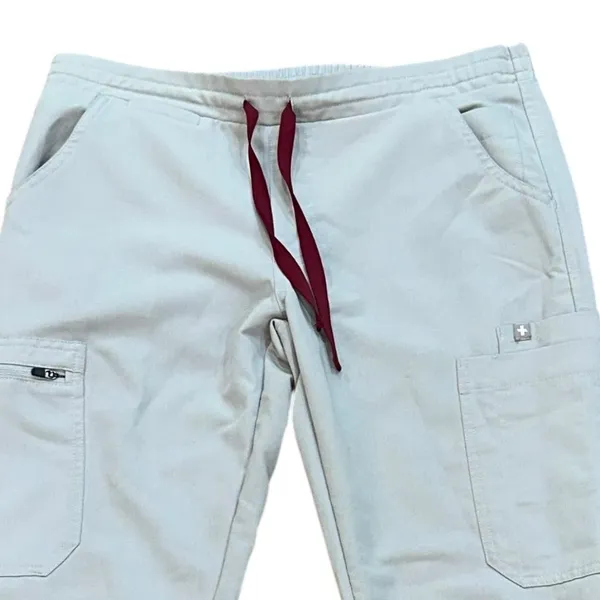 FIGS Yola High Waisted Skinny Scrub‎ Pants Light Grey XS/P Healthcare Medical - Image 2