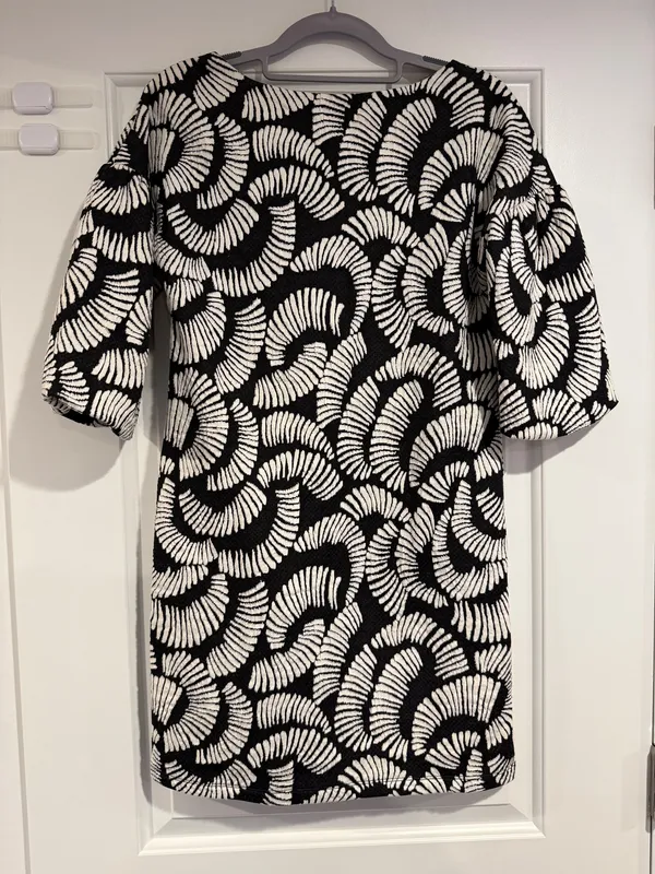 Maeve Anthropologie Windfall Mini Dress Black White Leaf Print Women's X-Small - Image 7