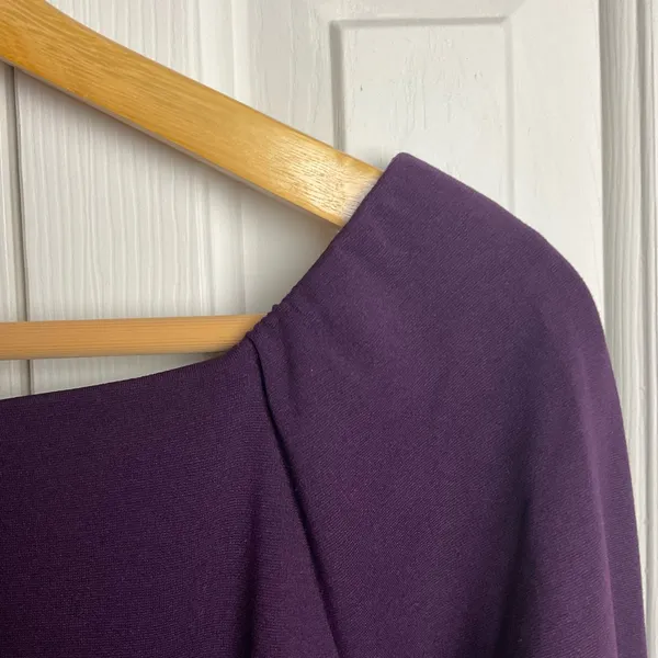 Ann Taylor Plum Jersey Knit‎ Fitted Top Size Large - Image 6